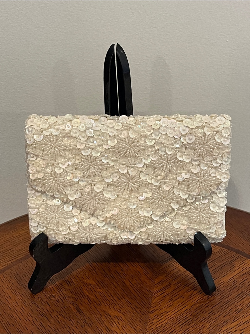 VTG Heavily Beaded Hand Made Envelope Clutch Hong Kong Beautiful Evening Purse